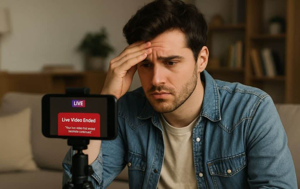 Instagram limita le dirette agli account con almeno 1000 follower - un creator deluso davanti allo schermo dello smartphone