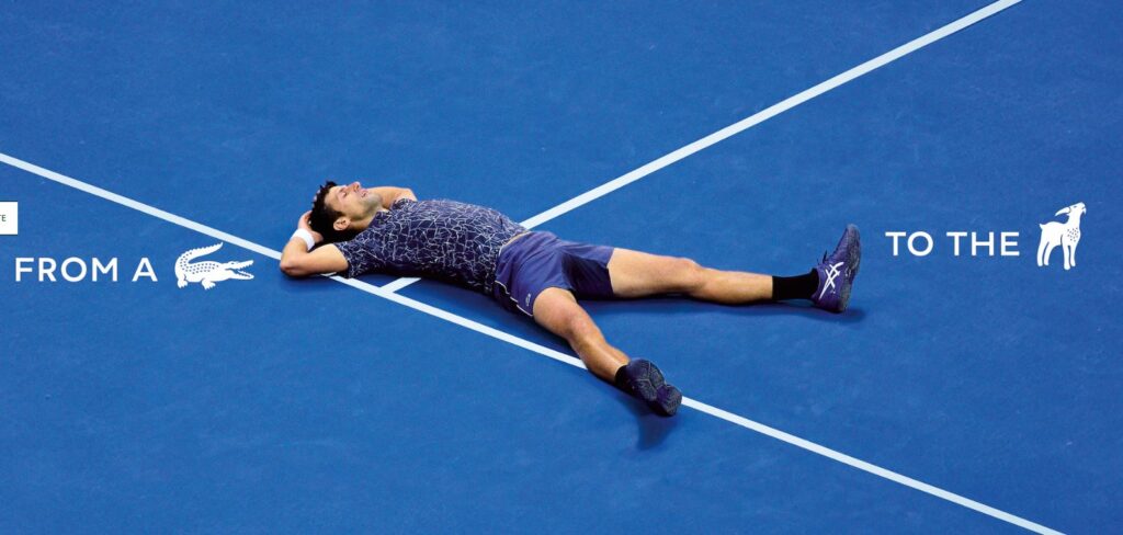 Il coccodrillo di Lacoste diventa una capra per omaggiare Djokovic