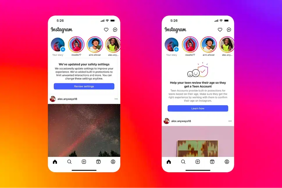 protezione adolescenti su Instagram