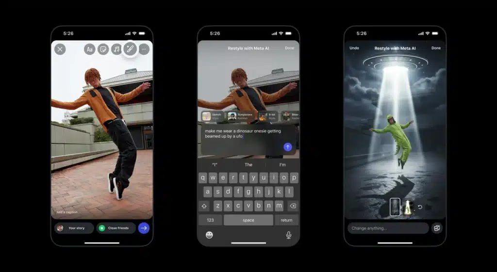 AI per modificare foto e video nelle Instagram Stories