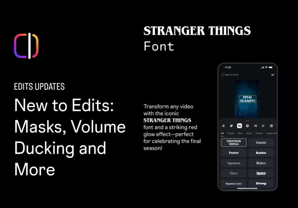 meta aggiorna Edits con il font di Stranger Things
