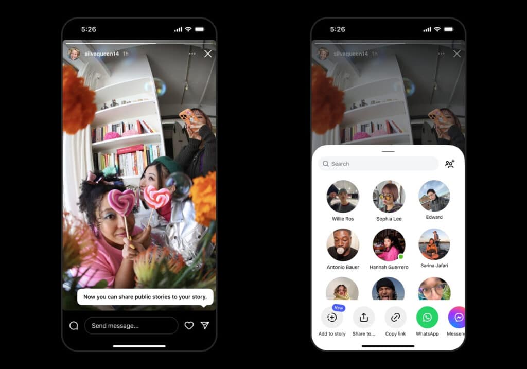 Ricondividere le storie pubbliche su instagram