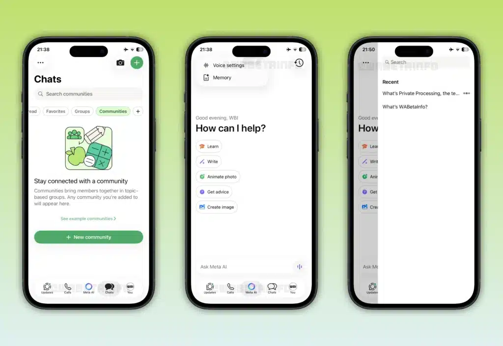 WhatsApp introduce una nuova sezione dedicata a MetaAI