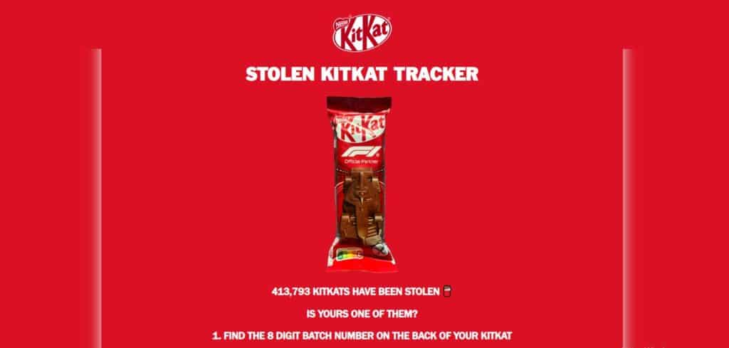 KitKat tracker snack rubati