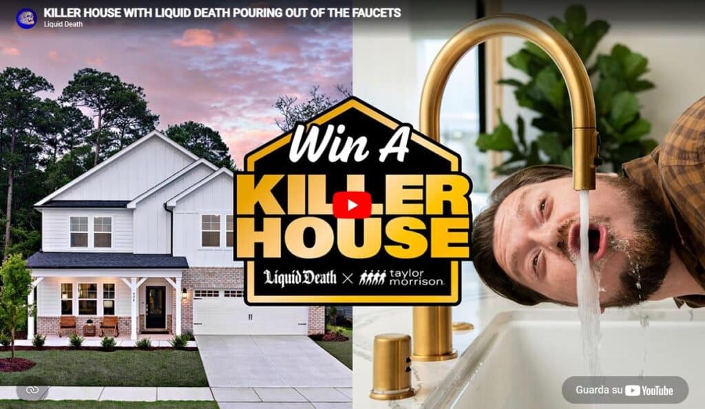 Liquid Death mette in palio una casa con acqua frizzante che esce dai rubinetti