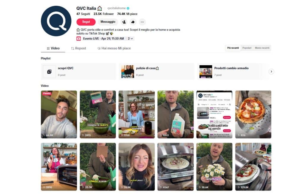 QVC Italia su tiktok shop