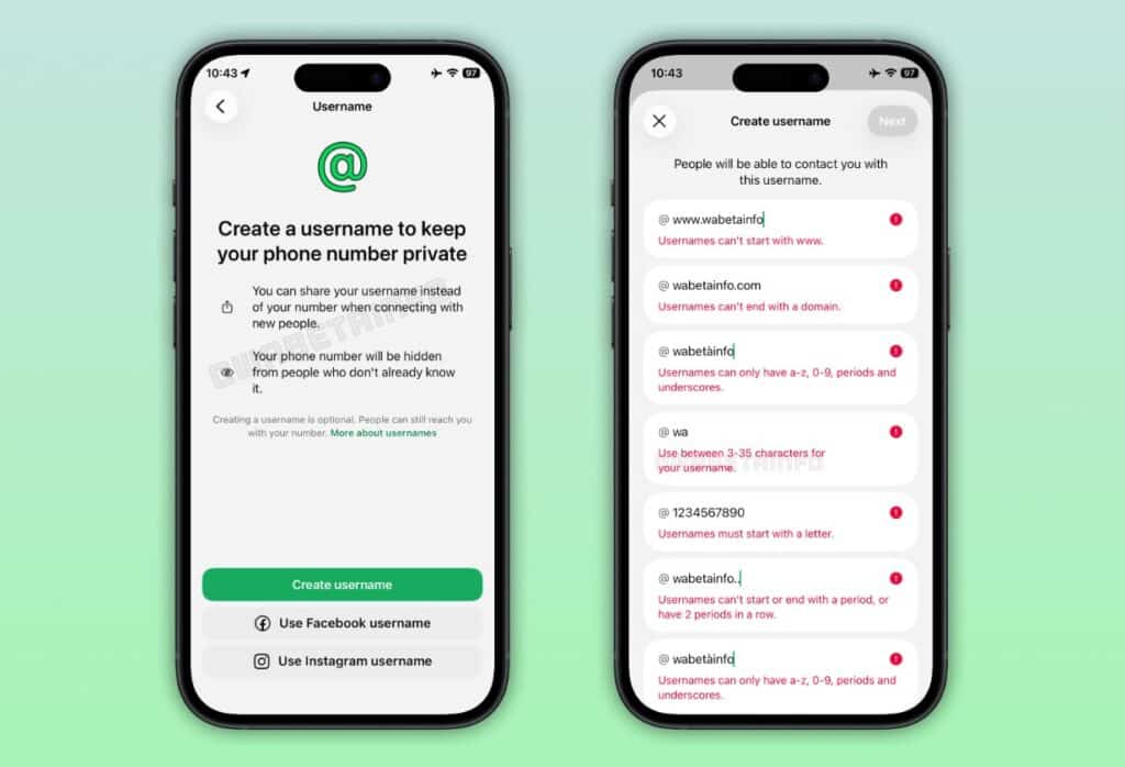 username su WhatsApp